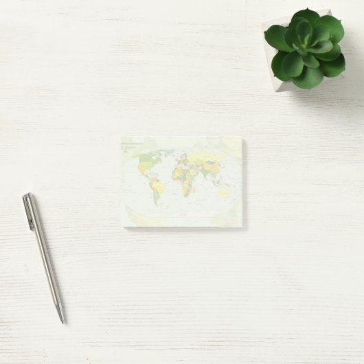 World Map Globe Country Atlas Post-it Klebezettel (Büro)
