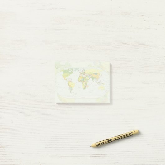 World Map Globe Country Atlas Post-it Klebezettel (Auf Schreibtisch)