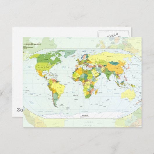World Map Globe Country Atlas Postkarte (Vorne/Hinten)