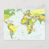 World Map Globe Country Atlas Postkarte (Vorderseite)