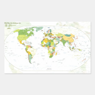 World Map Globe Country Atlas Rechteckiger Aufkleber