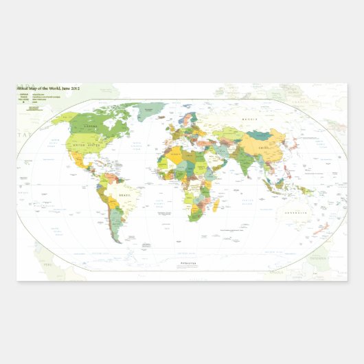 World Map Globe Country Atlas Rechteckiger Aufkleber (Vorderseite)