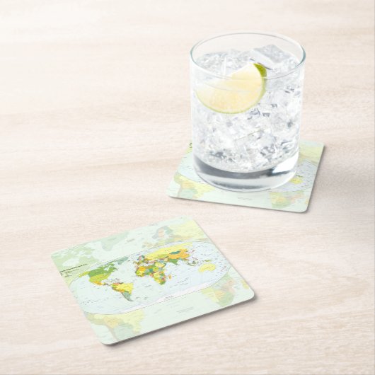 World Map Globe Country Atlas Rechteckiger Pappuntersetzer (Vor Ort)