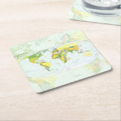 World Map Globe Country Atlas Rechteckiger Pappuntersetzer (angewinkelt)