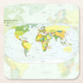 World Map Globe Country Atlas Rechteckiger Pappuntersetzer (Vorderseite)