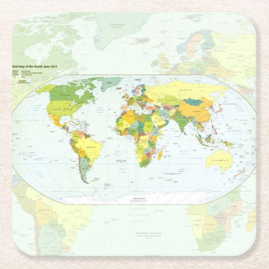 World Map Globe Country Atlas Rechteckiger Pappuntersetzer (Vorderseite)