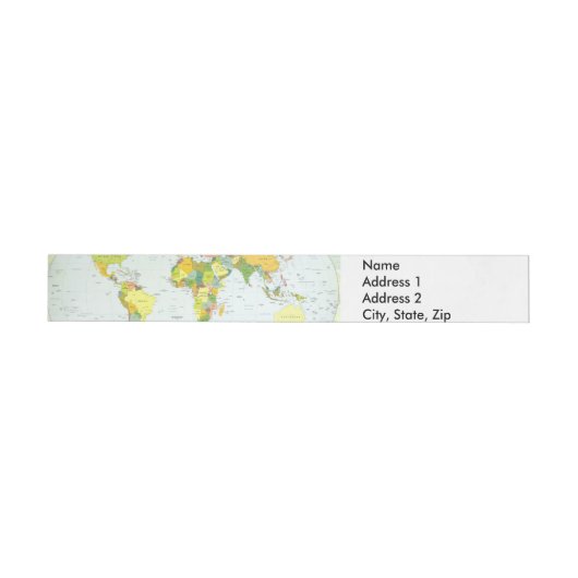 World Map Globe Country Atlas Rundum-Adressaufkleber (Person)