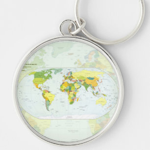 World Map Globe Country Atlas Schlüsselanhänger