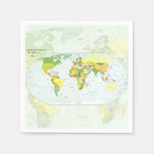 World Map Globe Country Atlas Serviette