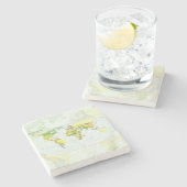 World Map Globe Country Atlas Steinuntersetzer (Seitenansicht)