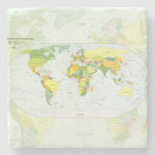 World Map Globe Country Atlas Steinuntersetzer (Vorderseite)
