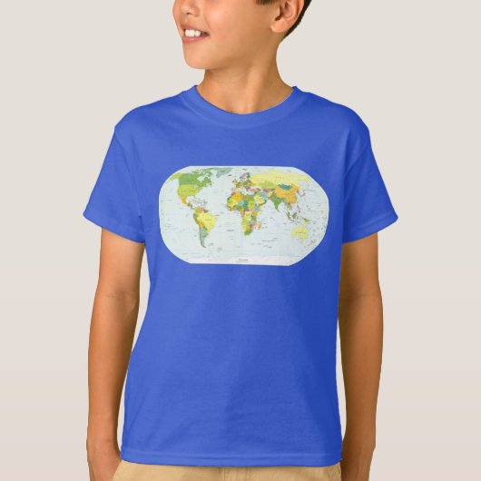 World Map Globe Country Atlas T-Shirt (Vorderseite)