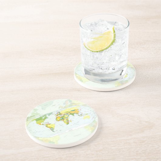 World Map Globe Country Atlas Untersetzer (Seite)