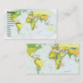 World Map Globe Country Atlas Visitenkarte (Vorne/Hinten)