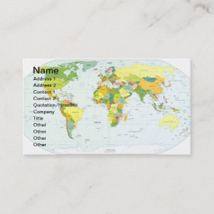 World Map Globe Country Atlas Visitenkarte