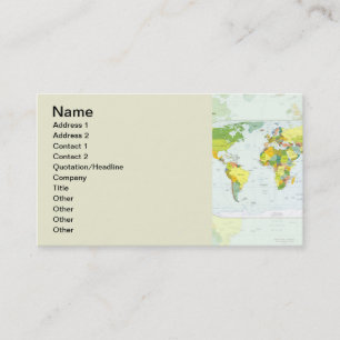 World Map Globe Country Atlas Visitenkarte