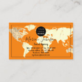 World Map Globe Karte Reiseagentur Gold Orange (Rückseite)