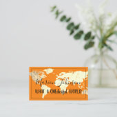 World Map Globe Karte Reiseagentur Gold Orange (Stehend Vorderseite)