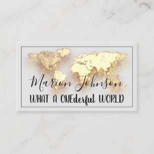 World Map Globe Karte Reiseagentur Gold QR Gold