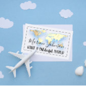 World Map Globe Map Reiseagentur Gold Blue Logo Visitenkarte