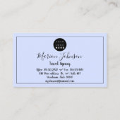 World Map Globe Map Reiseagentur Gold Logo Blau Visitenkarte (Rückseite)