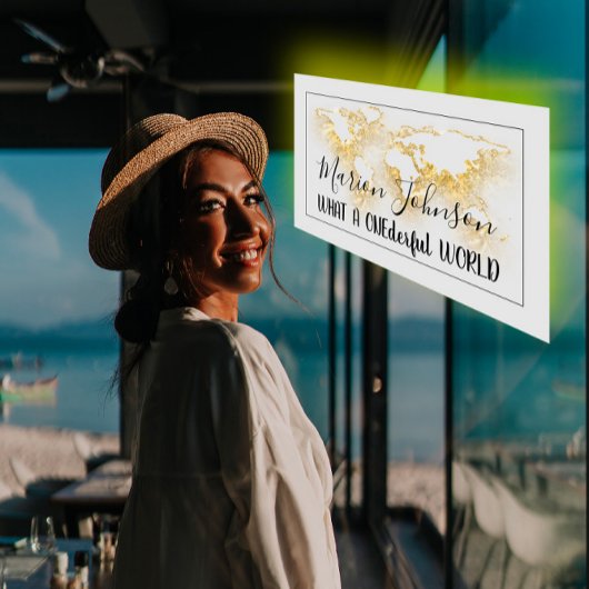 World Map Globe Map Reiseagentur Gold Logo Grau Visitenkarte