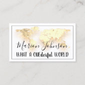 World Map Globe Map Reiseagentur Gold Logo QR Visitenkarte (Vorderseite)