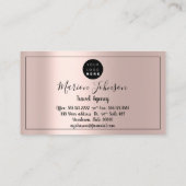 World Map Globe Map Reiseagentur Rose Gold Logo Visitenkarte (Rückseite)