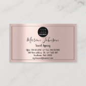 World Map Globe Map Reiseagentur Rose Gold Visitenkarte (Rückseite)