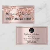 World Map Globe Map Reiseagentur Rose QRCODE Visitenkarte (Vorne/Hinten)