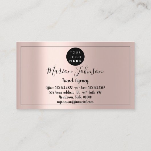 World Map Globe Map Reiseagentur Rose QRCODE Visitenkarte (Rückseite)