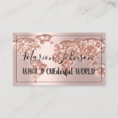 World Map Globe Map Reiseagentur Rose QRCODE Visitenkarte (Vorderseite)