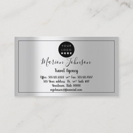 World Map Globe Map Reiseagentur Silver Gold Visitenkarte (Rückseite)