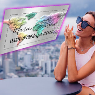 World Map Globe Map Reiseagentur Silver Mermaid Visitenkarte