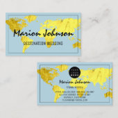 World Map Globe Map Reisebüro Logo Gold Visitenkarte (Vorne/Hinten)