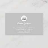 World Map Globe Map Reiselogo Blue Gold Visitenkarte (Rückseite)