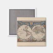 World Map Globe Reiseantik Magnet (Vorderseite/Rückseite)
