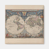 World Map Globe Reiseantik Magnet (Vorne)