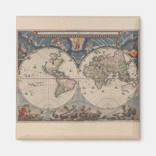 World Map Globe Reiseantik Magnet (Vorne)