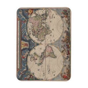 World Map Globe Reiseantik Magnet