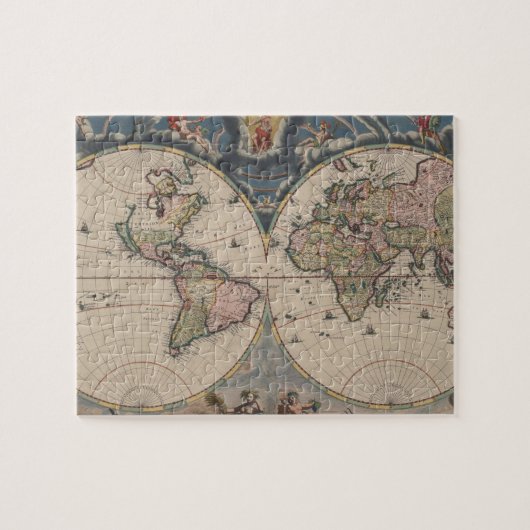 World Map Globe Reiseantik Puzzle (Horizontal)