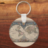 World Map Globe Reiseantik Schlüsselanhänger (Vorderseite)
