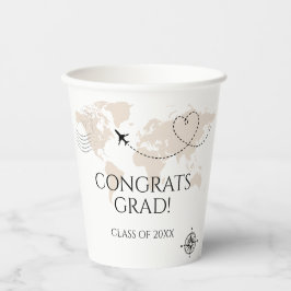 World Map Glückwunschs grad wanderlust Klasse Pappbecher