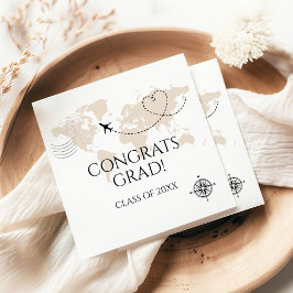 World Map Glückwunschs grad wanderlust Klasse Serviette