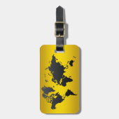 World Map Gold Black Beruflich Chic Moderne Gepäckanhänger (Vorderseite vertikal)