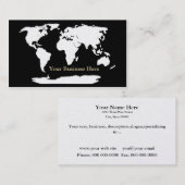 World Map Gold/Black Business Card 1 Visitenkarte (Vorne/Hinten)