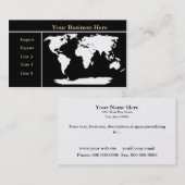 World Map Gold/Black Business Card 2 Visitenkarte (Vorne/Hinten)