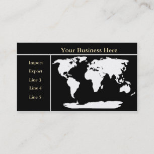 World Map Gold/Black Business Card 2 Visitenkarte