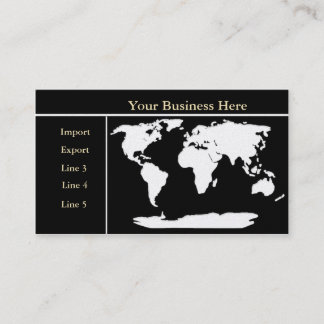 World Map Gold/Black Business Card 2 Visitenkarte