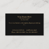 World Map Gold/Black Business Card 3 Visitenkarte (Rückseite)